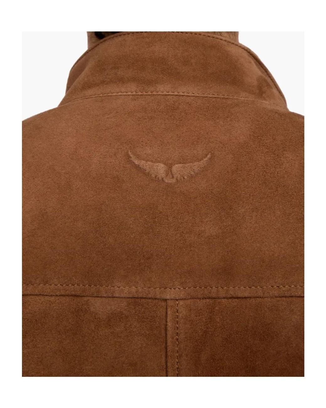Zadig & Voltaire Brown Lonni Button Suede Jacket for men