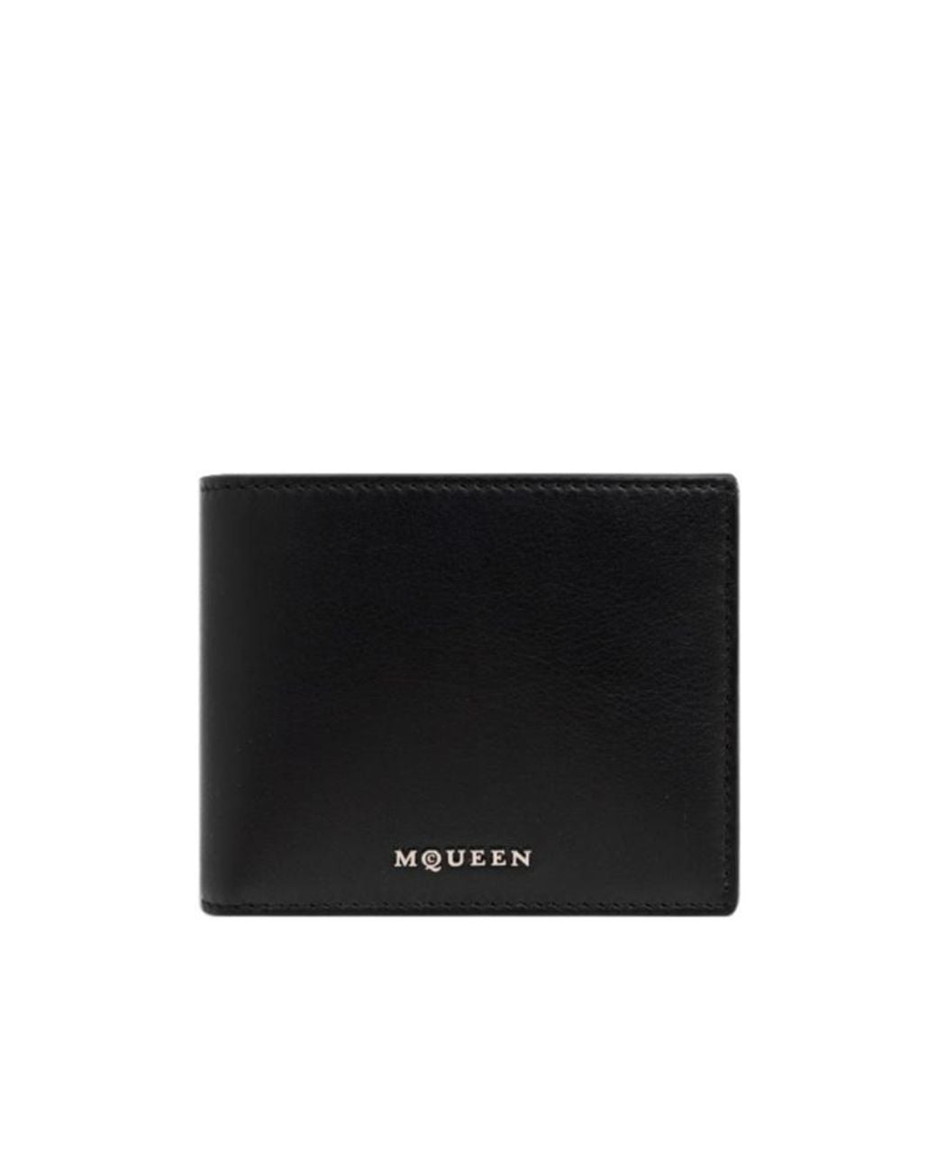 McQueen Black Logo Plaque Bi-Fold Wallet for men