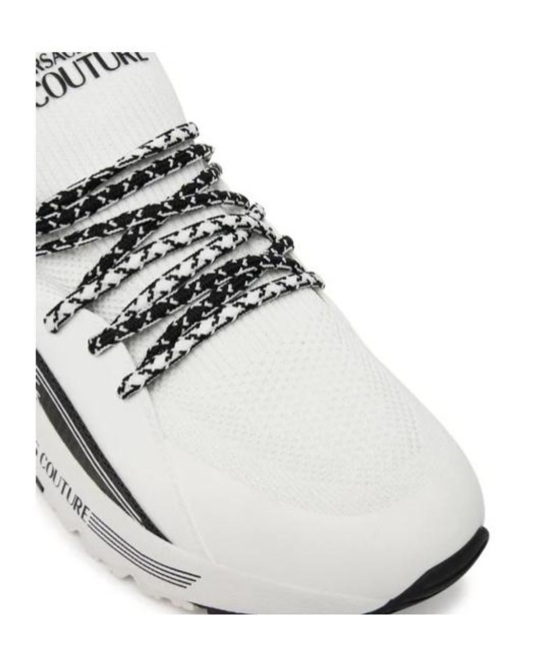 Versace Jeans White Couture Logo Printed Low-Top Sneakers for men