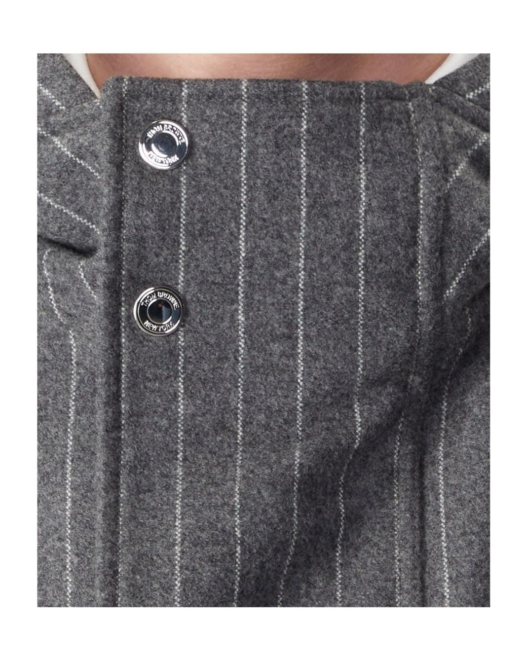 Thom Browne Gray Browne 65 Flannel Cropped Football Parka for men