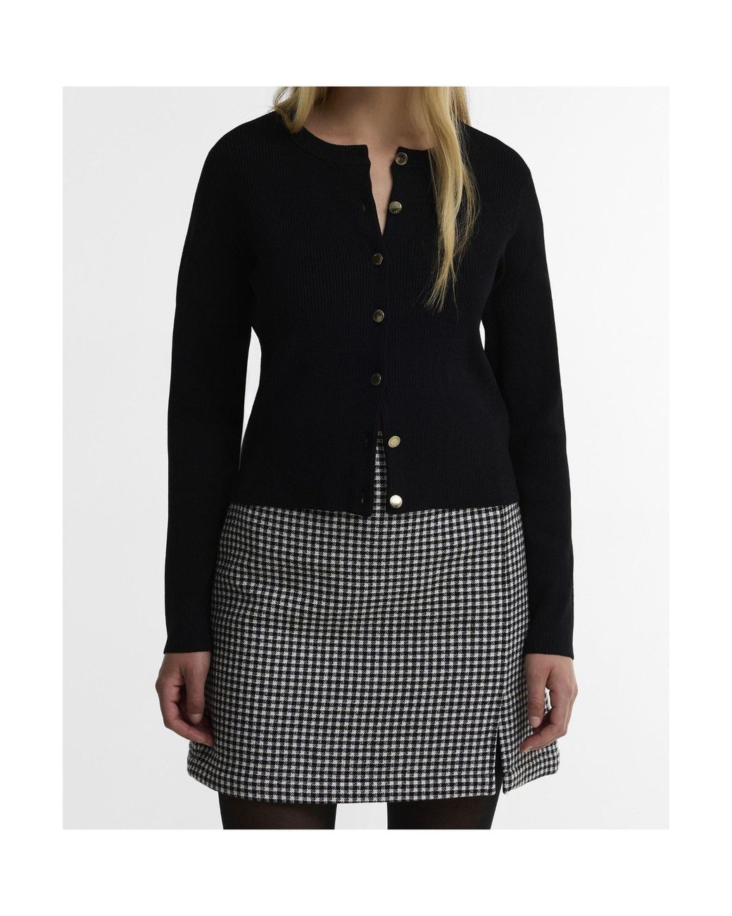 Barbour Black Button-Front Knit Cardigan