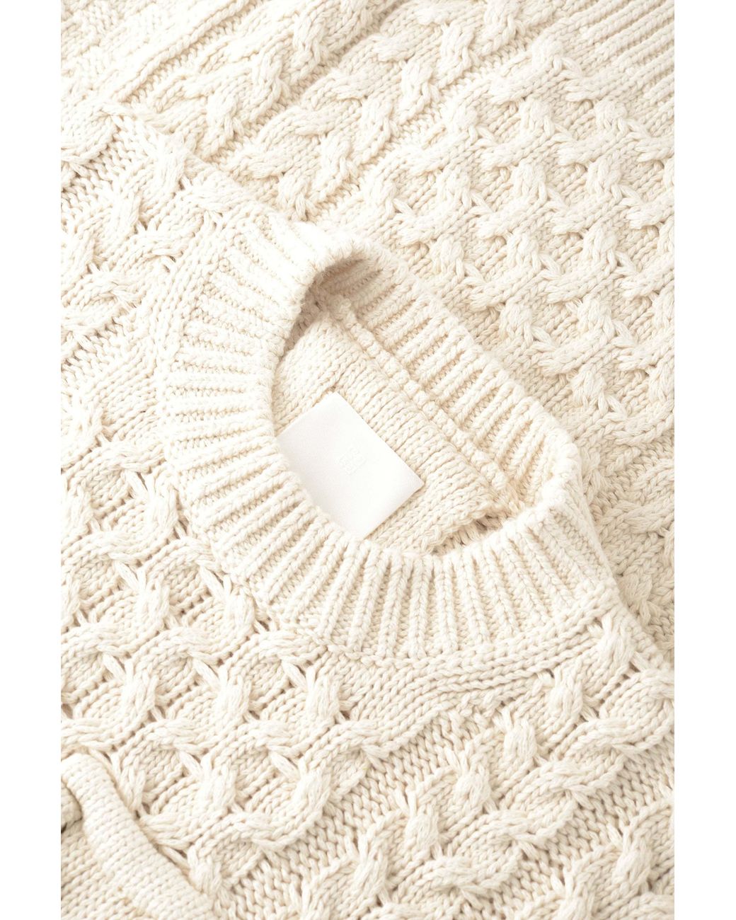 Givenchy White 4G Cable-Knit Sweater for men