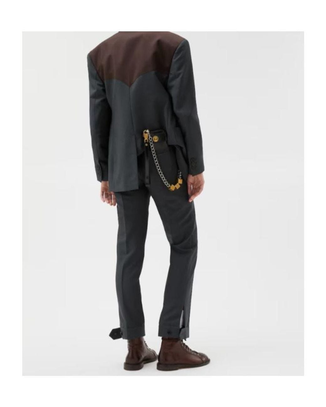 Versace Blue Pleated Formal Pants