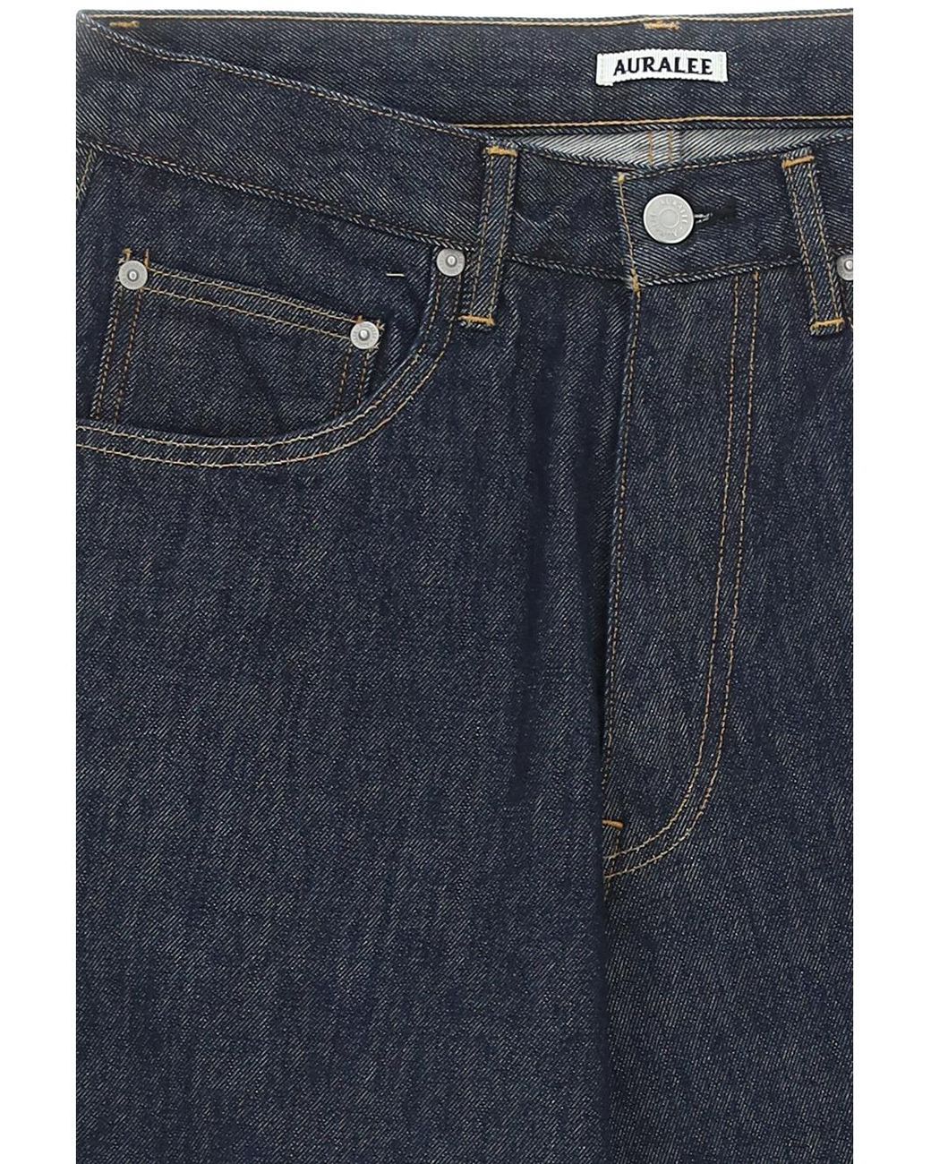 Auralee Blue Straight-Leg Cut Jeans for men