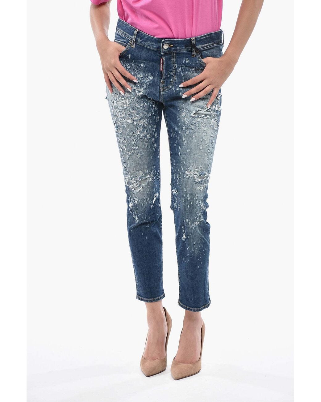 DSquared² Blue Cool Girl Narrow-Hem Jeans