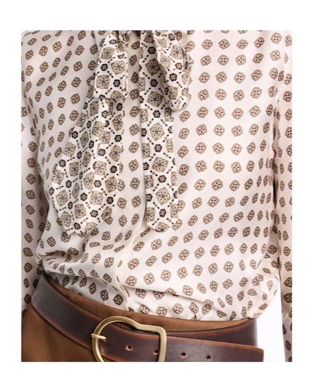 Dorothee Schumacher White Tie Neck Printed Top
