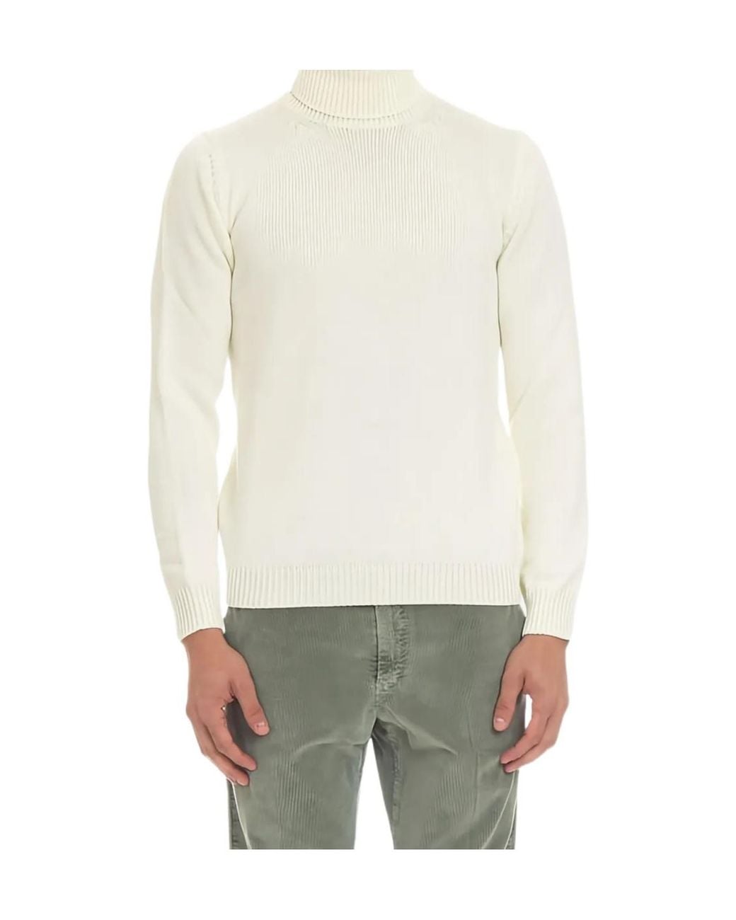 Roberto Collina White High-Neck Long-Sleeved Sweater for men