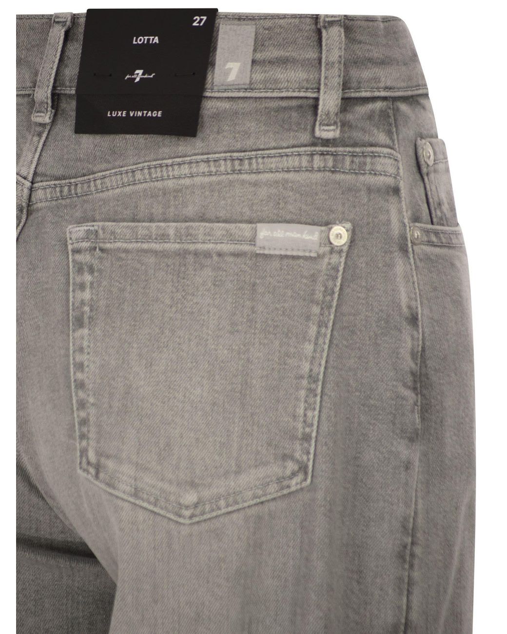 7 For All Mankind Gray Lotta High-Waist Flared Jeans