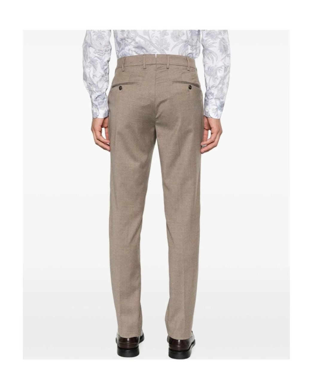 Incotex Gray Belt-Loops Straight-Leg Trousers for men