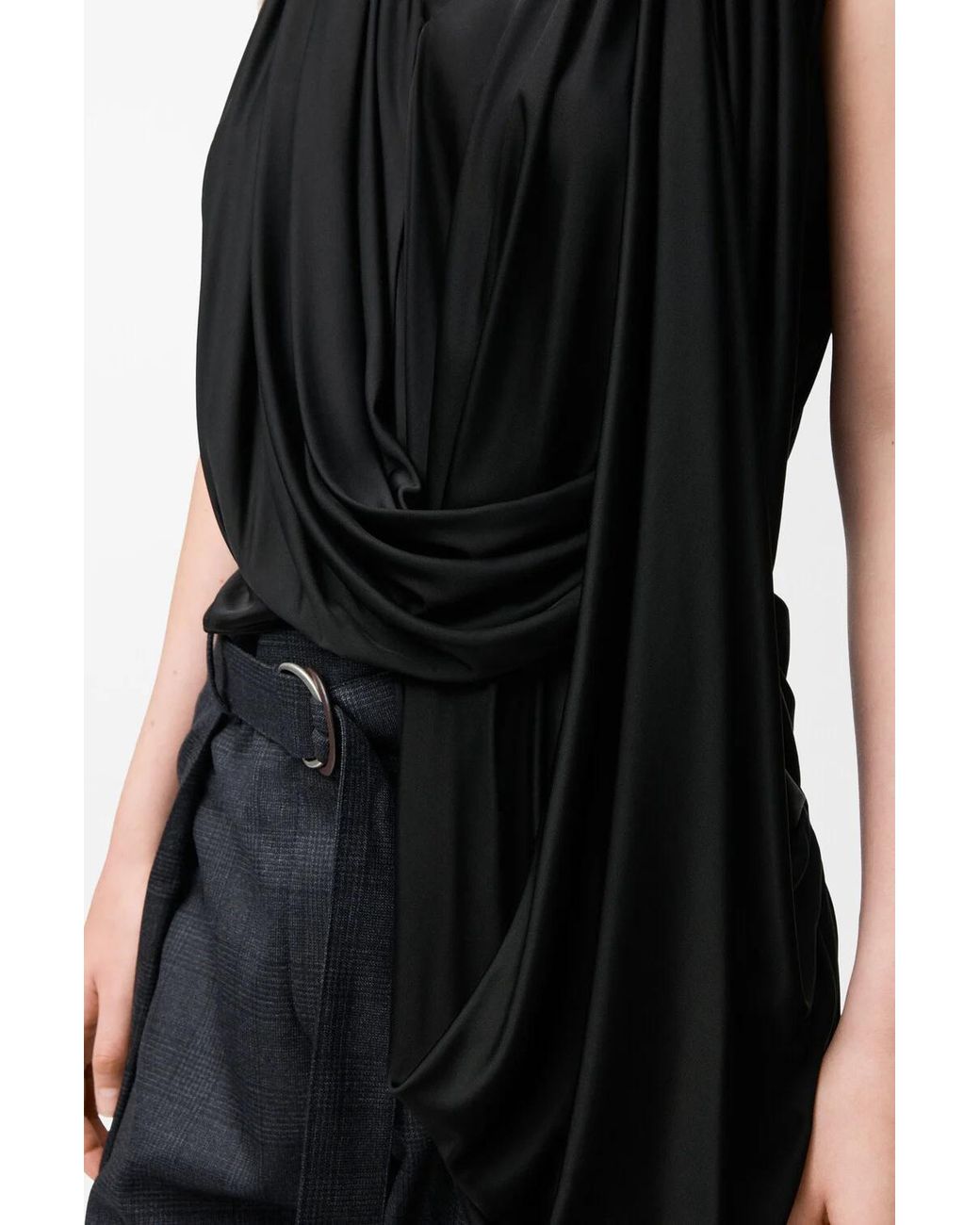 Loewe Black Draped Sleeveless Top