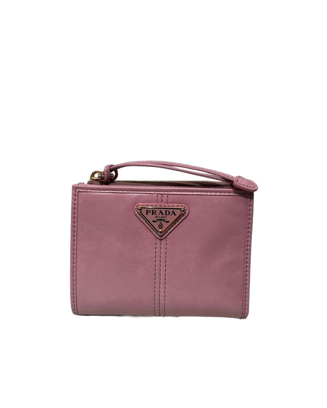 Prada Purple Triangle-Logo Bi-Fold Wallet