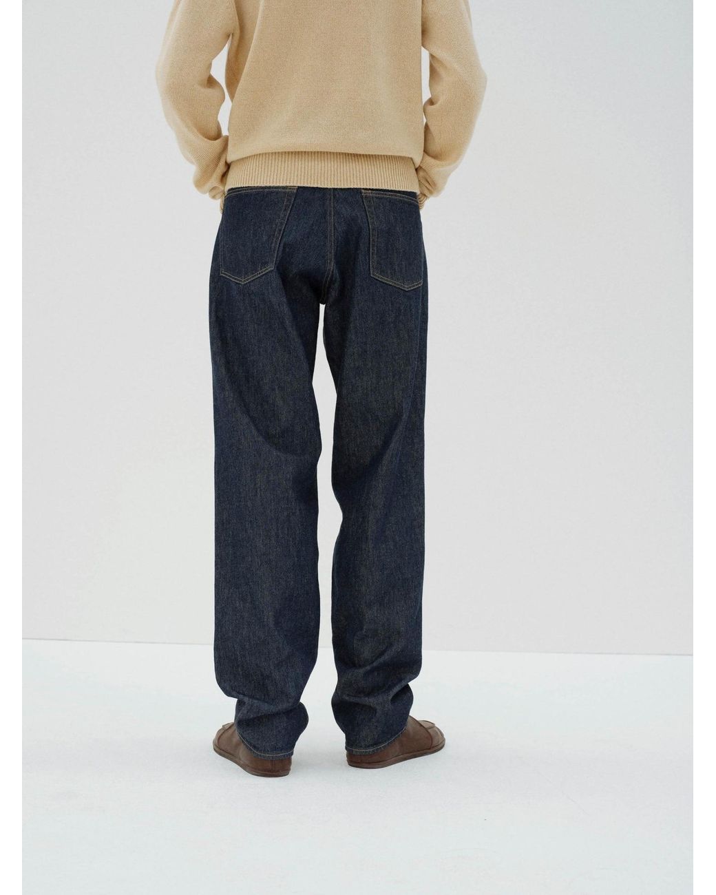 Auralee Blue オーラリー ハードツイスト ワイドレッグジーンズ for men