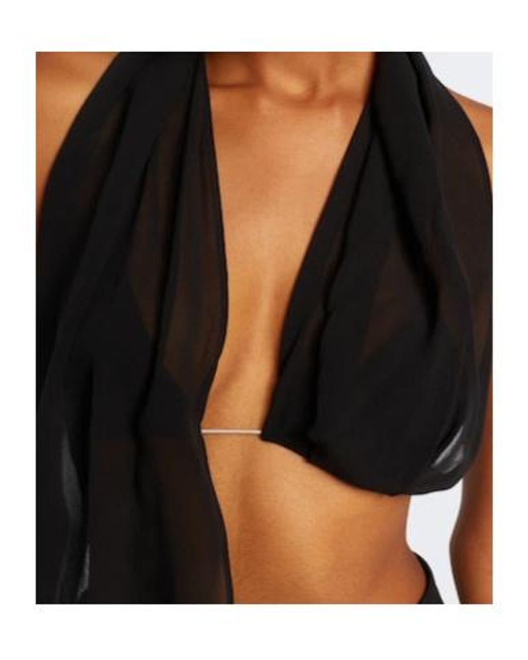 Christopher Esber Black Silk Scarf Bra Top