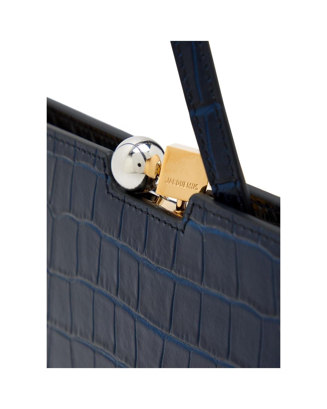 Jacquemus Blue Croc Embossed Shoulder Bag