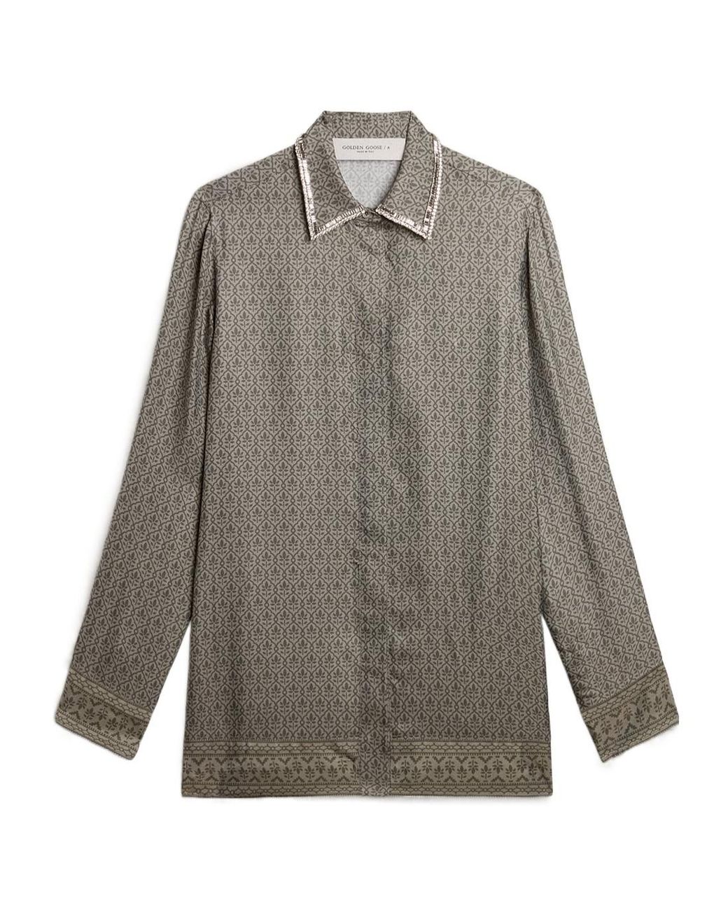 Golden Goose Deluxe Brand Gray Graphic Printed Shirt