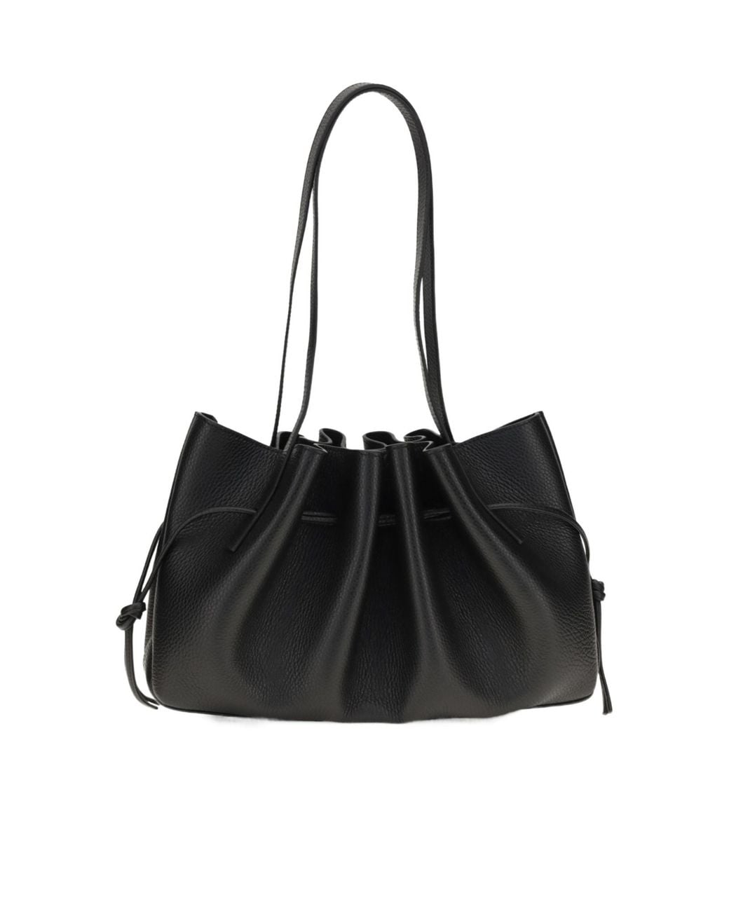 Yuzefi Black Drawstring Shoulder Bag