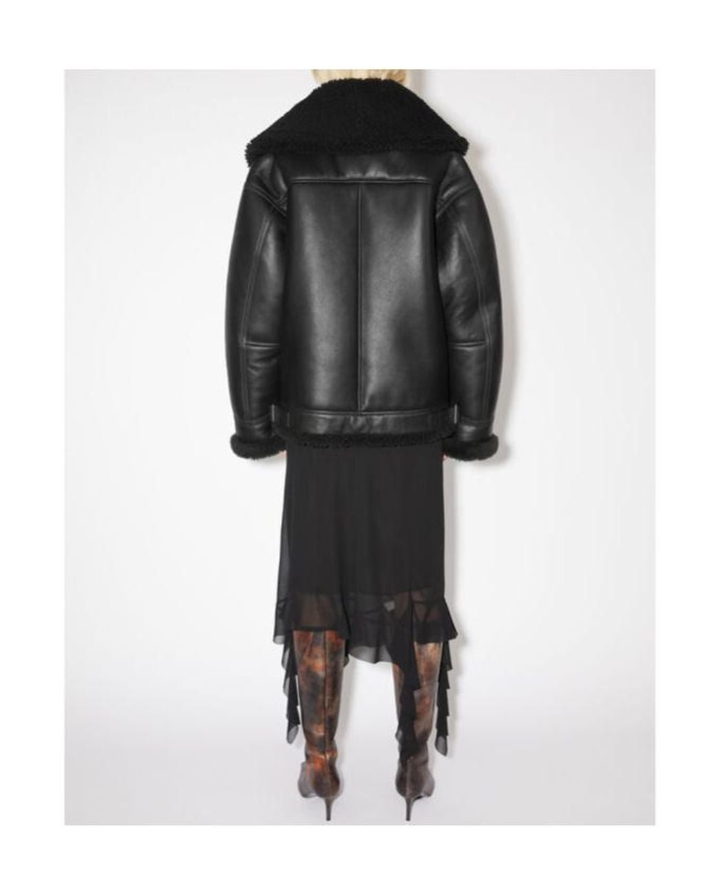 Acne Black Drop Shoulder Biker Jacket