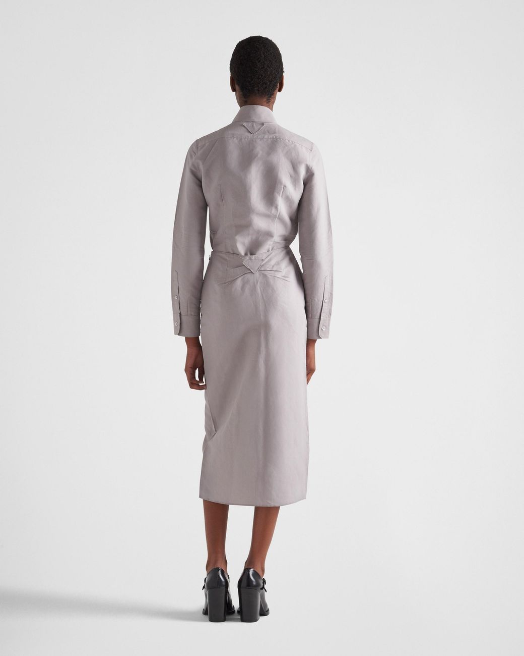 Prada Gray High-Waist Slim-Cut Skirt