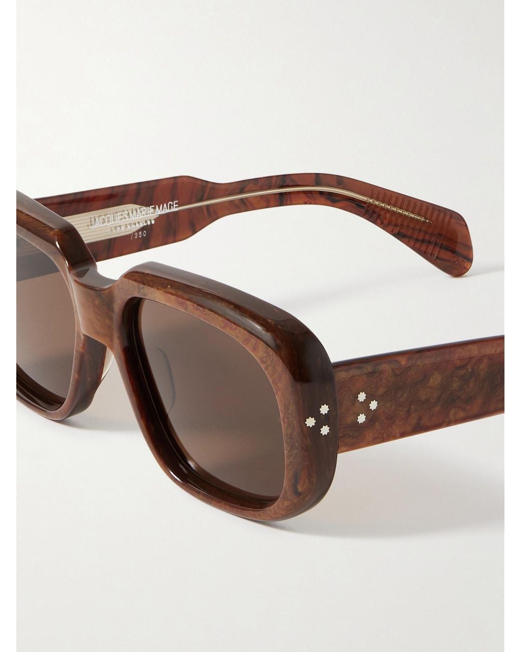 Jacques Marie Mage Brown Square-Frame Sunglasses
