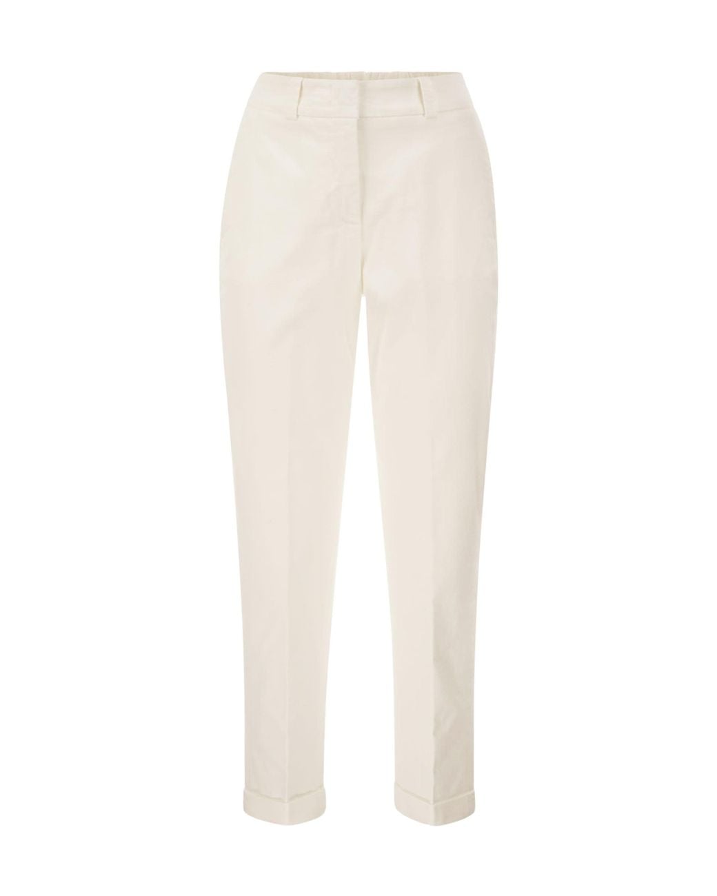 Peserico White Tapered Stretch Pants