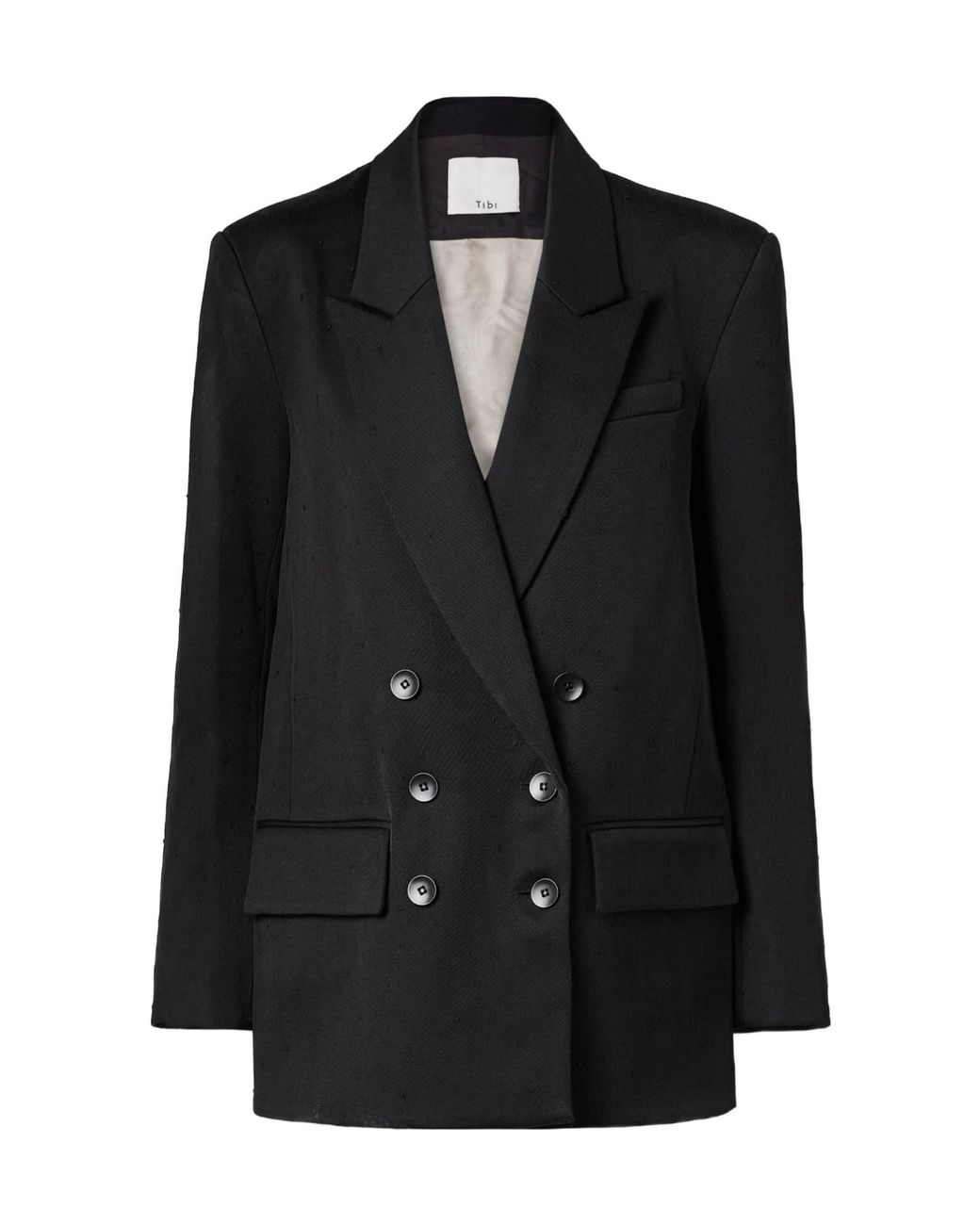 Tibi Black Cut-Out Double-Breasted Blazer