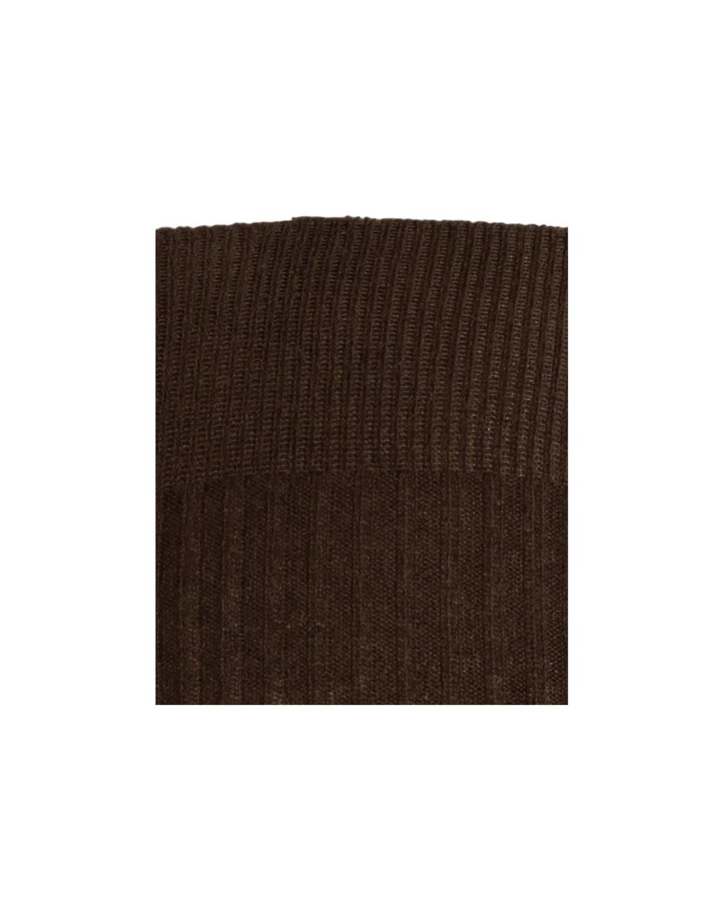 Max Mara Brown Ribbed Cashmere Socks