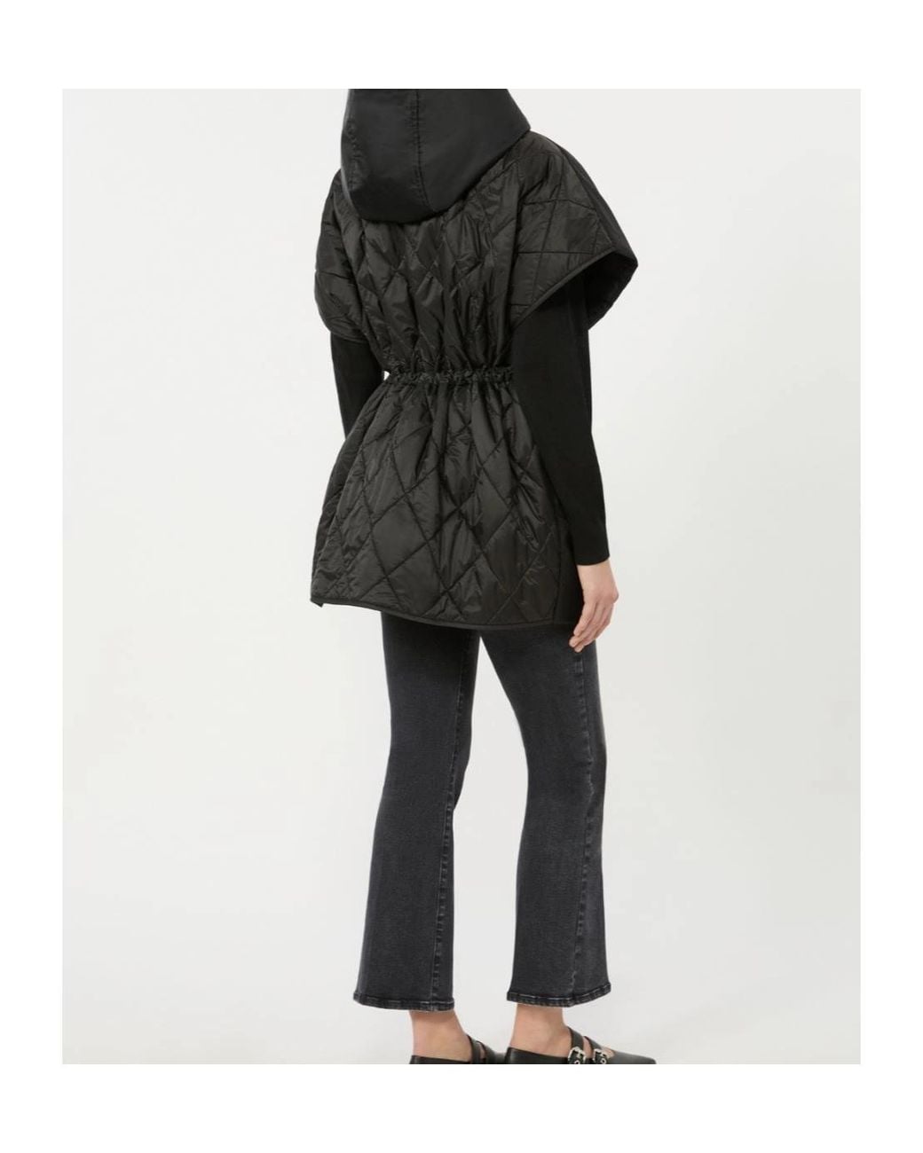 Weekend by Maxmara Black Wkdorigano Quilted Hooded Gilet