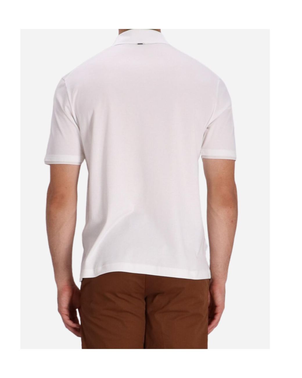 Herno White Cotton Polo Shirt for men