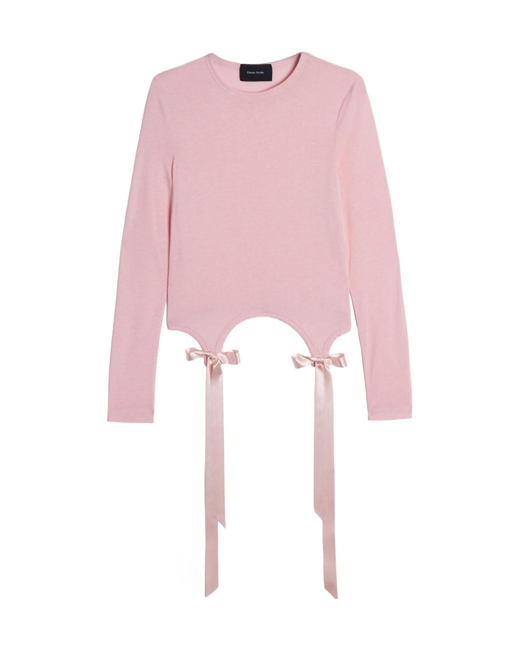 Simone Rocha Pink Bow Detail T-Shirt