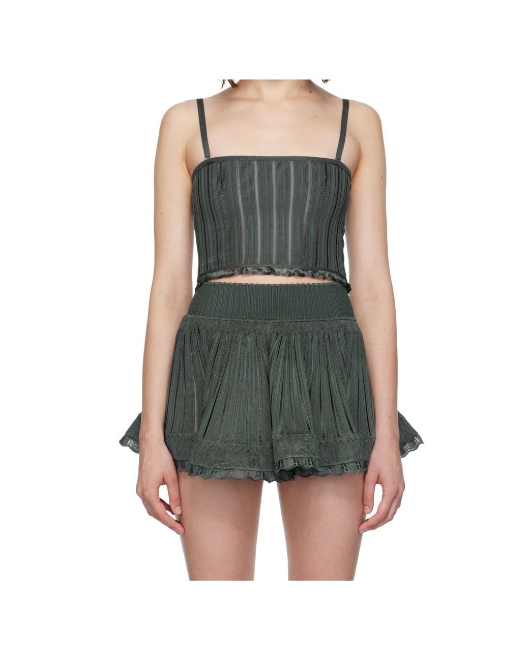 Alaïa Green Alaïa Crino Sleeveless Knit Top