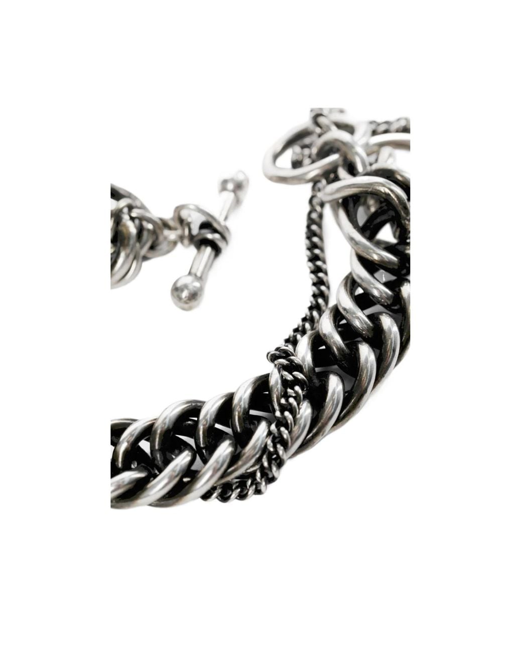 Ann Demeulemeester Metallic Hinna Double Chains Bracelet for men