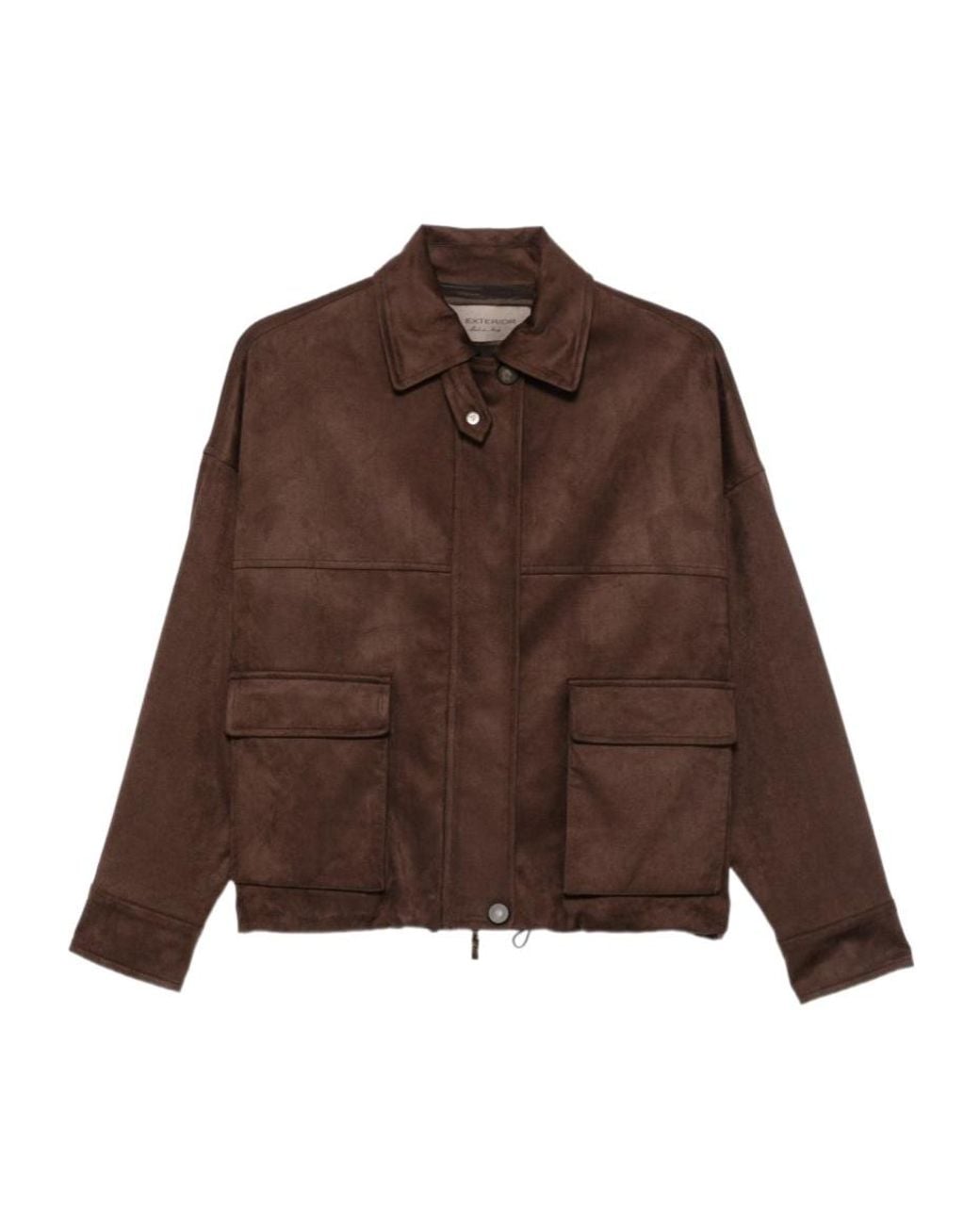 D.exterior Brown Flap Pocket Bomber Jacket