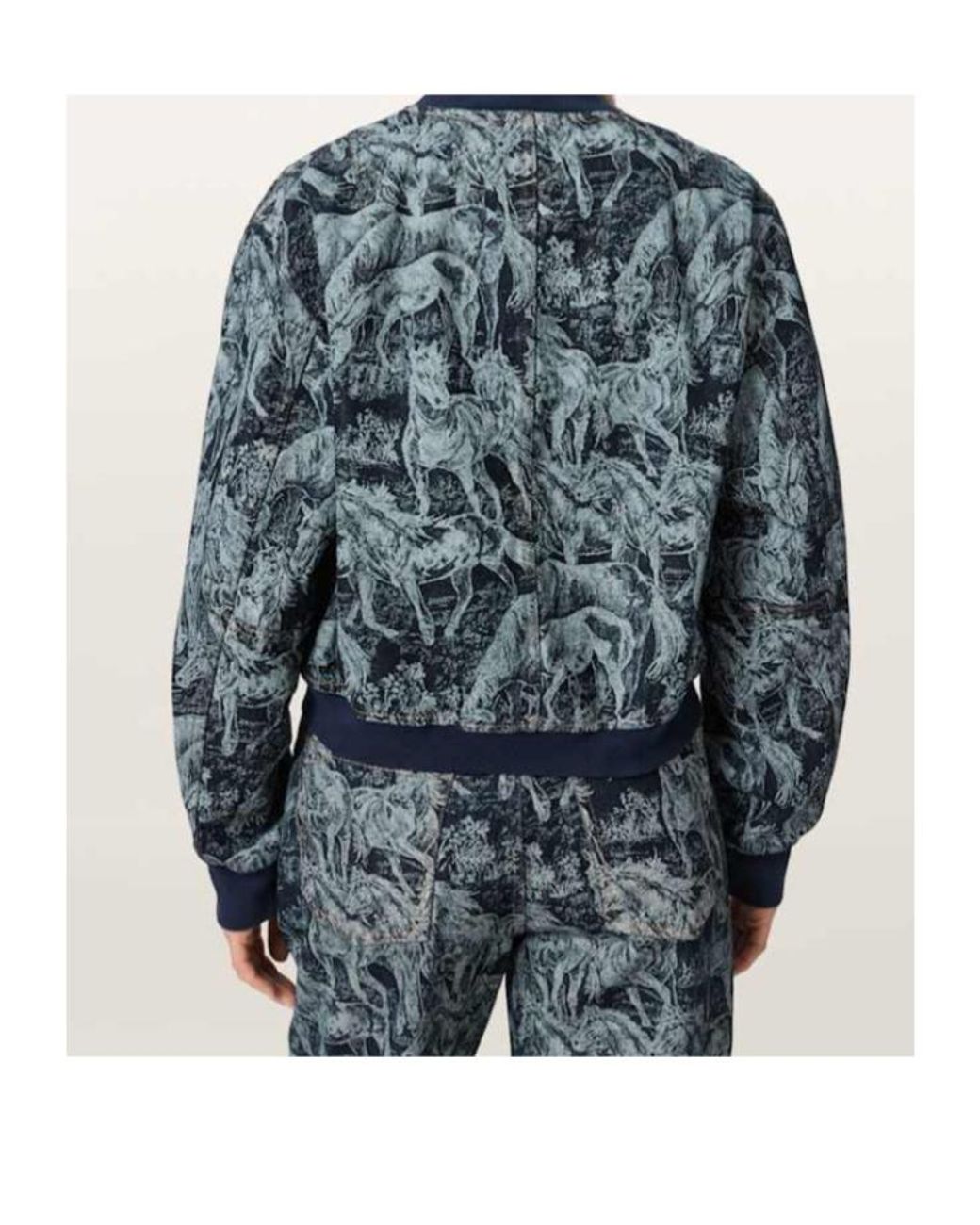 AllSaints Blue Kaytra Printed Denim Bomber