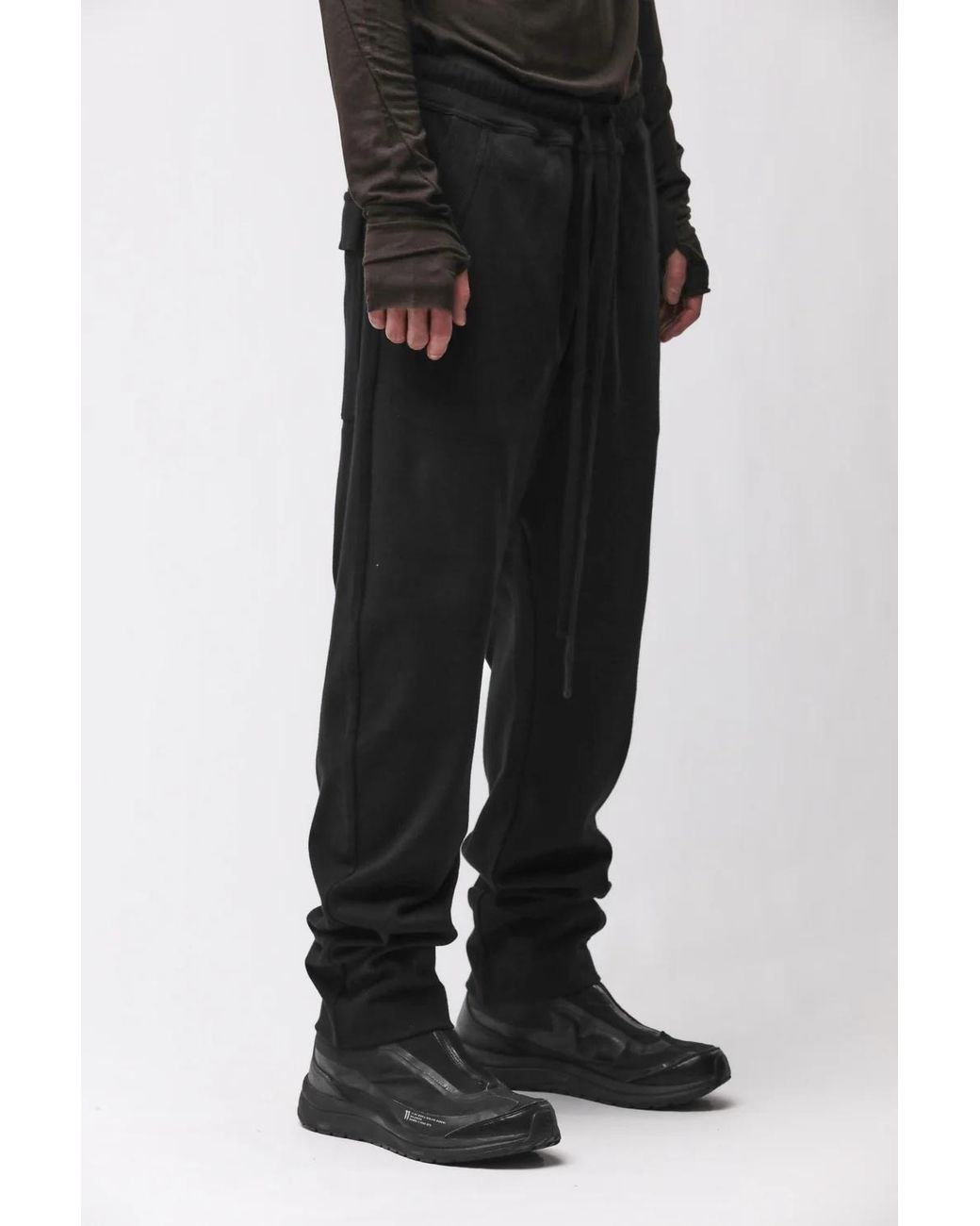 Thom Krom Black Drawstring Cargo Track Pants for men