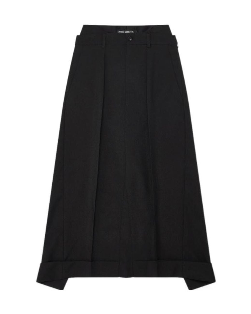 Junya Watanabe Black Double-Layered Belted Midi Skirt