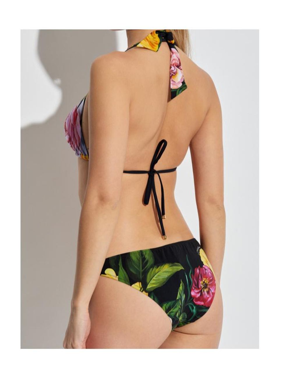 Dolce & Gabbana Multicolor Floral Motif Two-Piece Swimsuit