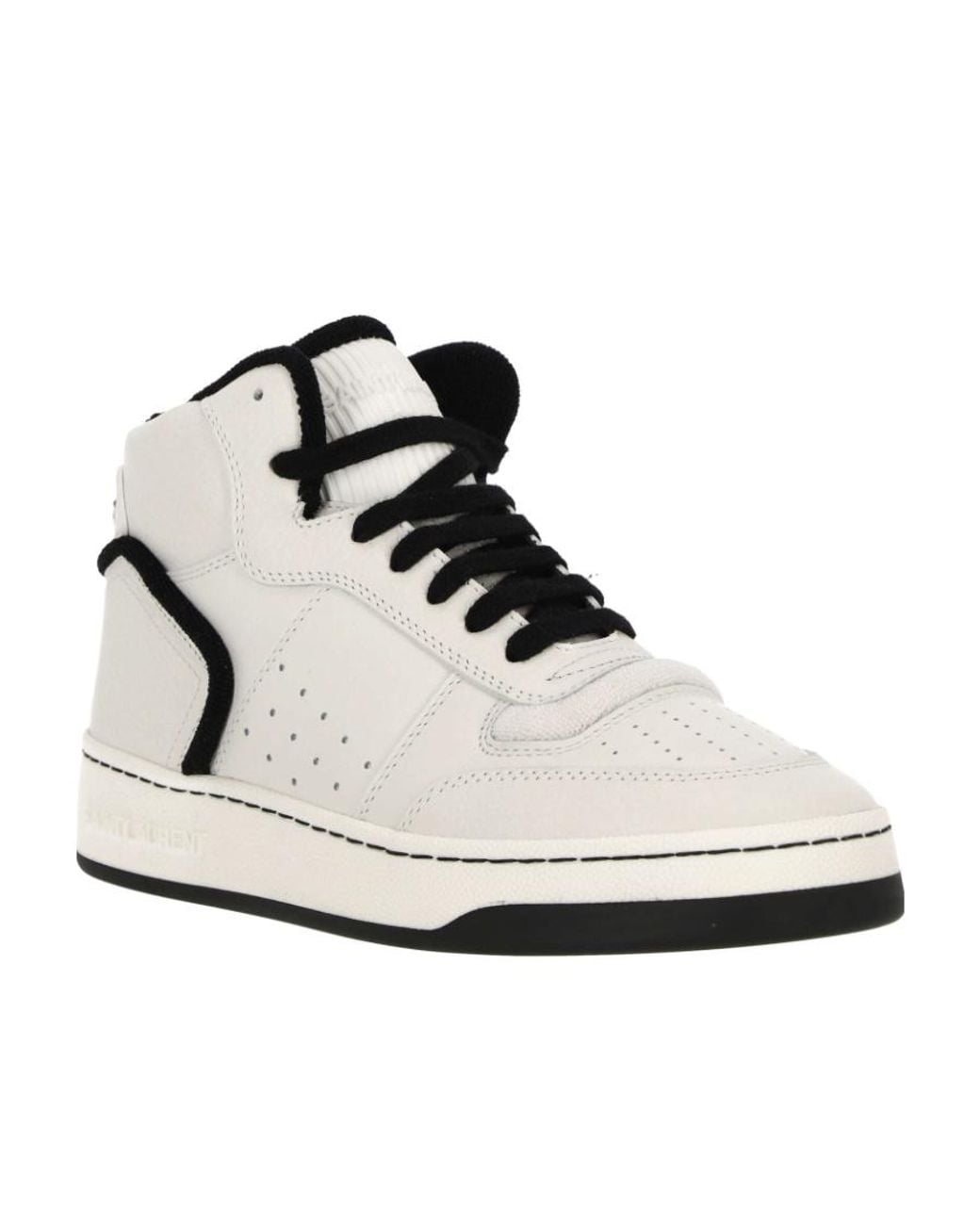 Saint Laurent White Sl/80 Mid-Top Sneakers