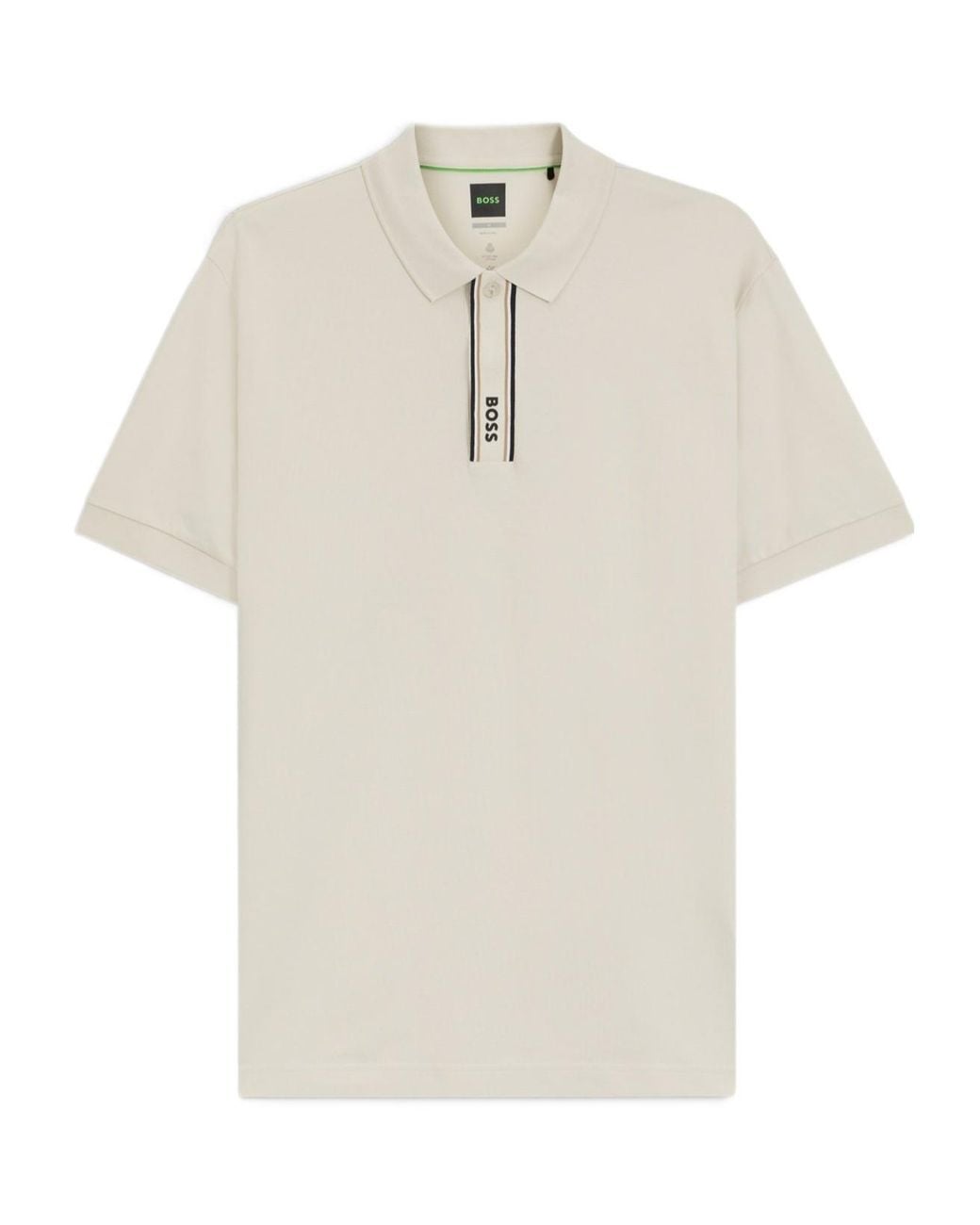 Boss White Boss Logo Trim Short-Sleeve Polo Shirt for men