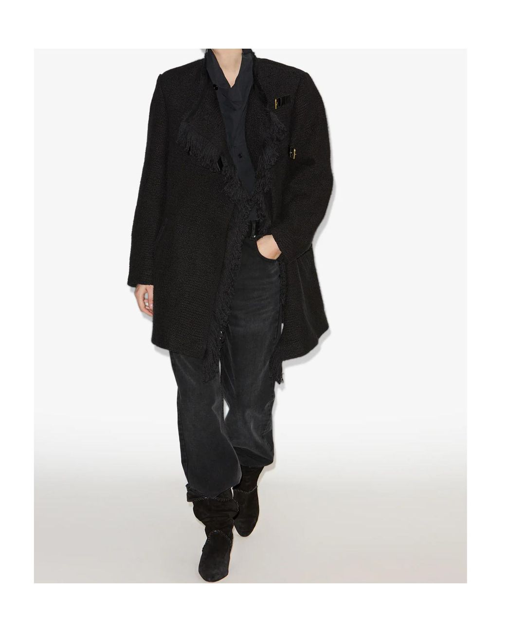 Isabel Marant Black Garmia Asymmetrical Front Jacket