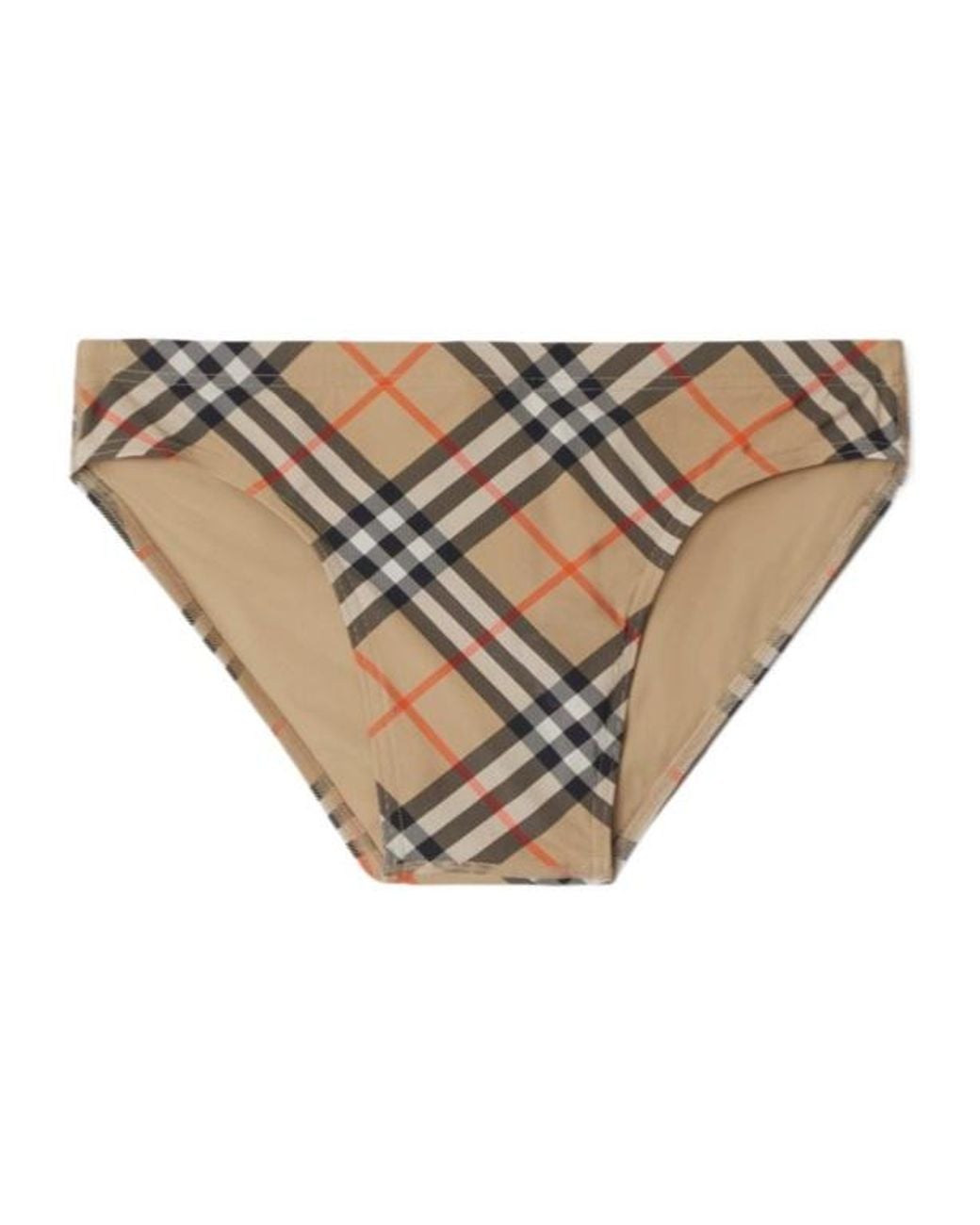 Burberry White Checked Drawstring Swim Shorts for men
