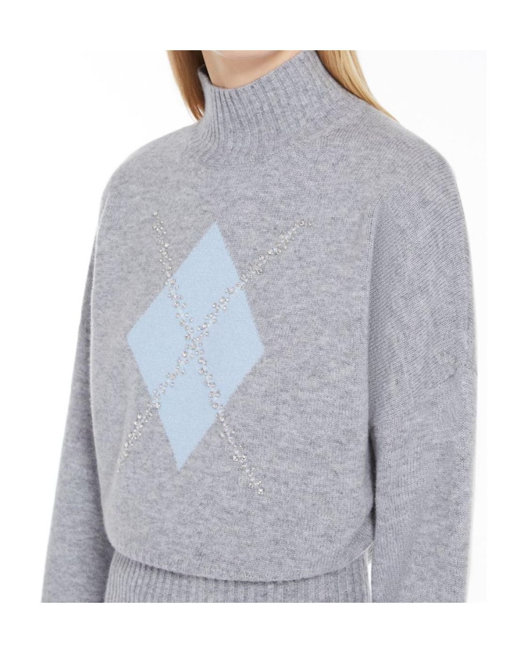 Max Mara Gray Studio High Neck Long-Sleeved Jumper