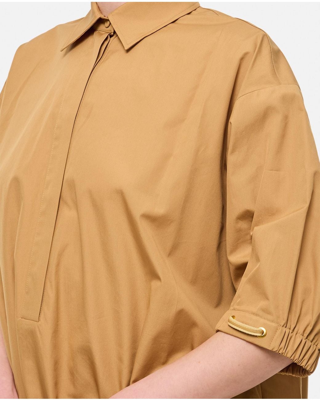 Max Mara Natural Teano Button-Up Long-Sleeved Top