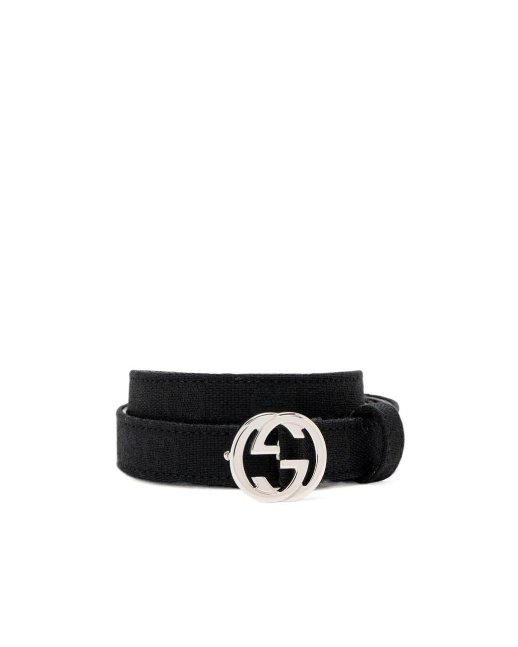Gucci White Thin Belt With Interlocking G Buckle
