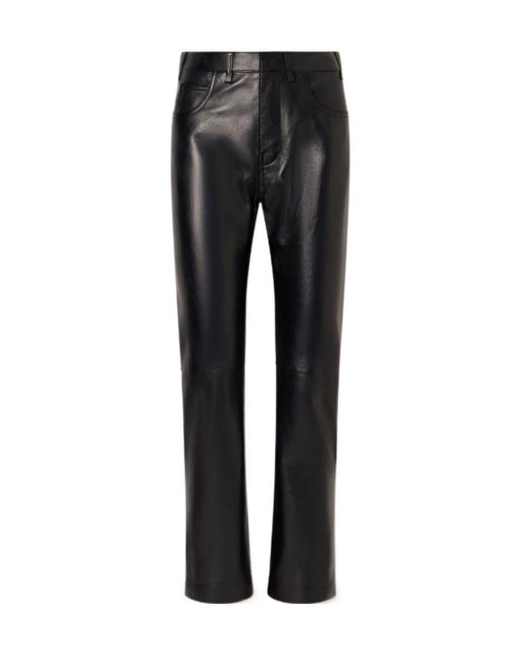 Tom Ford Black Leather Straight-Leg Pants