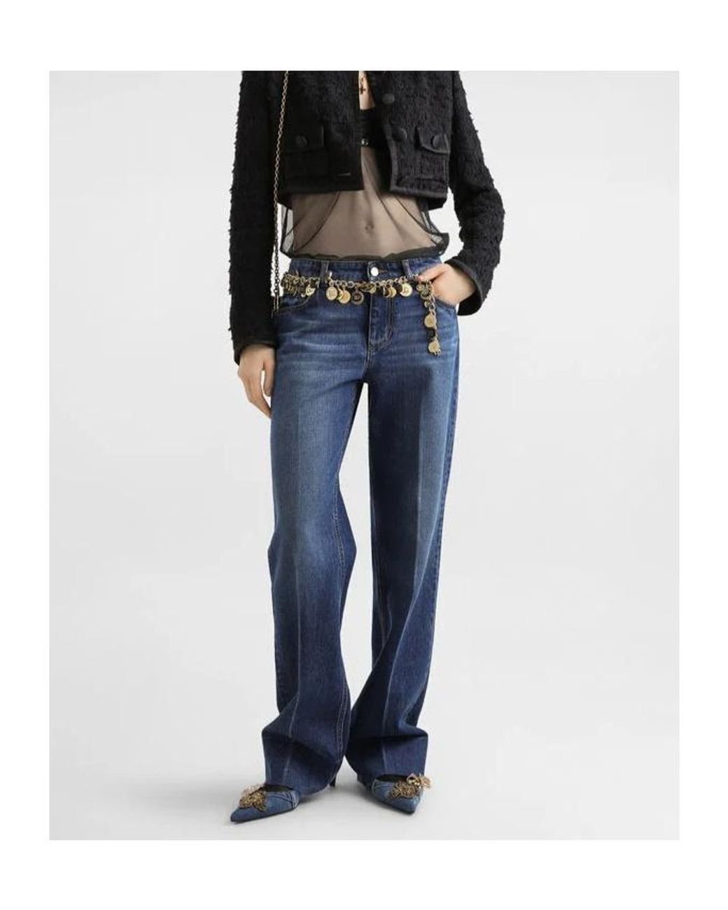 Dolce & Gabbana Blue Pressed Crease Jeans