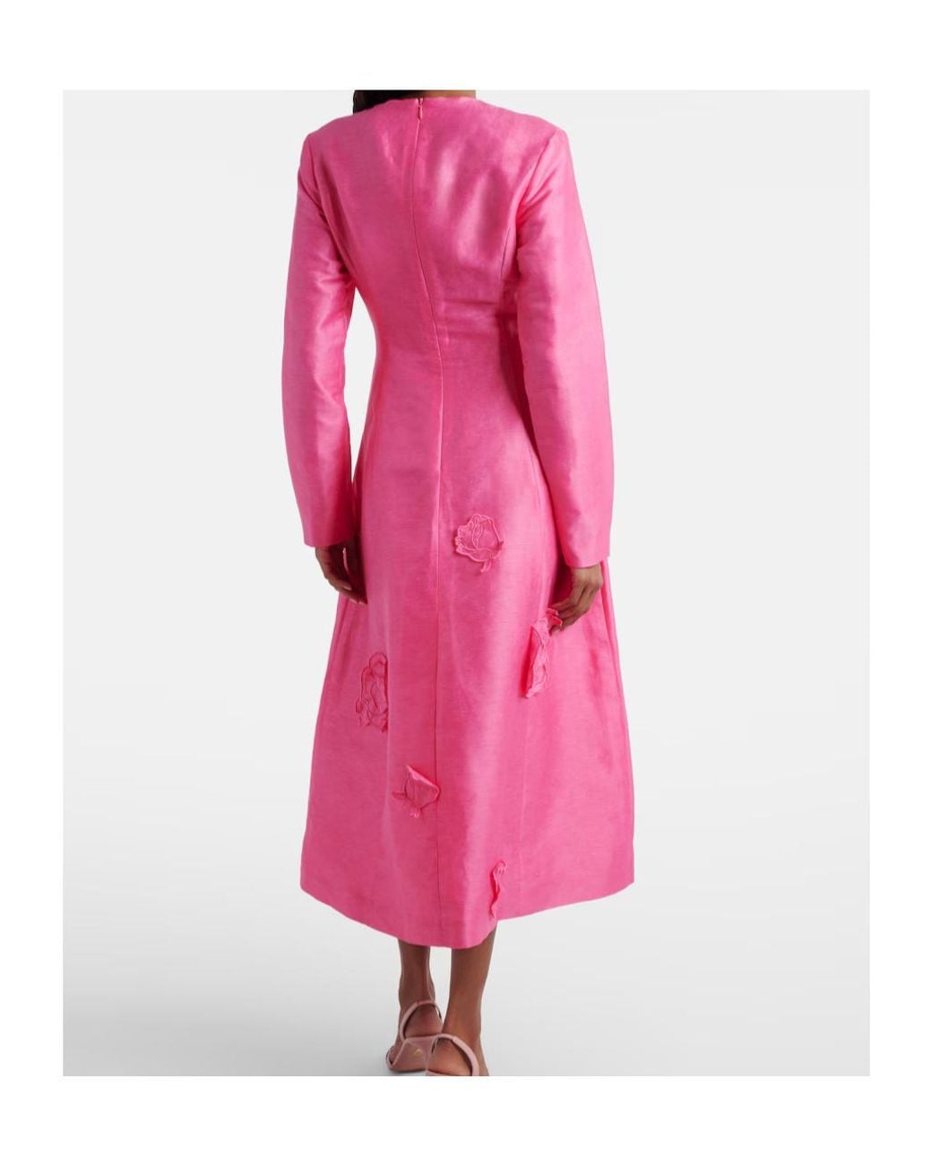 Leo Pink Amira Floral-Appliqué Cocktail Dress
