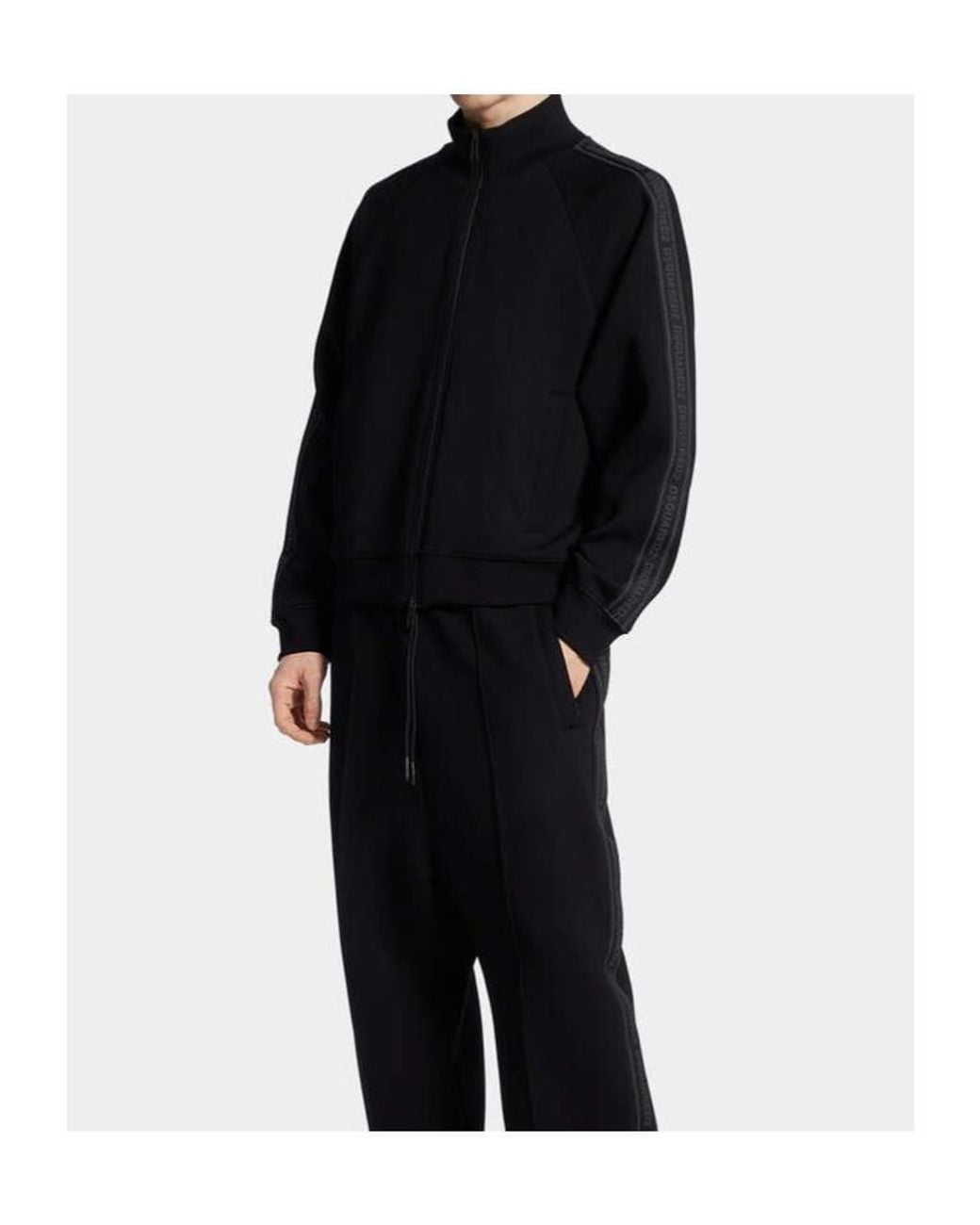 DSquared² Black D2 Tape Zipped Sweatshirt for men