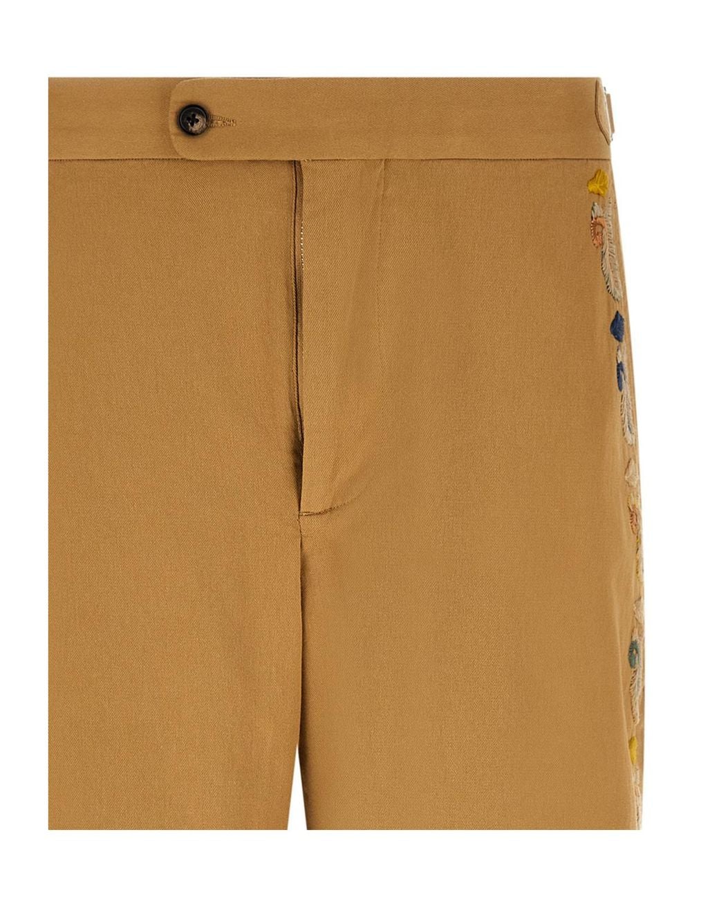 Bode Natural Feather Runner Embroidered Casual Pants for men