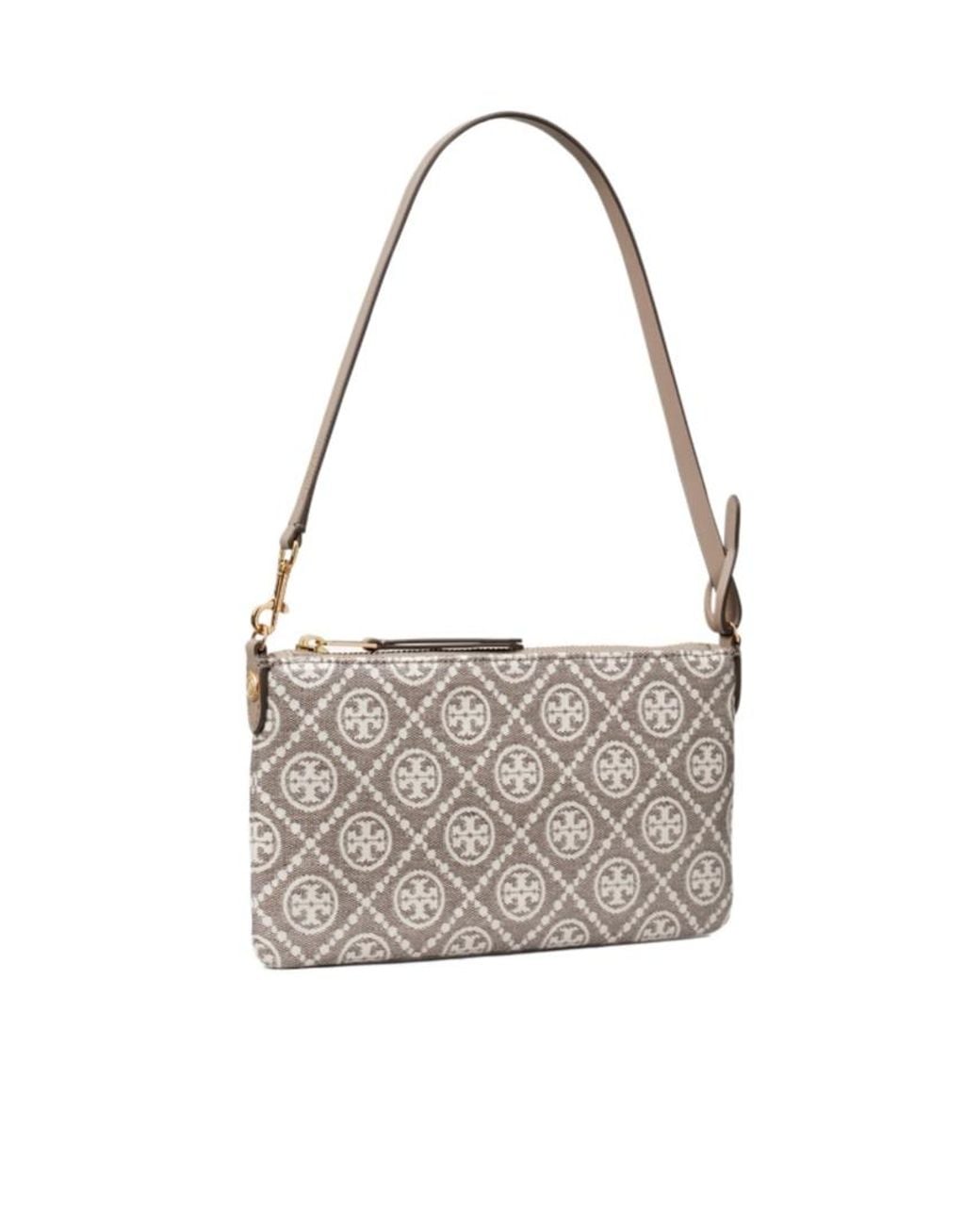 Tory Burch White Logo Printed Pochette