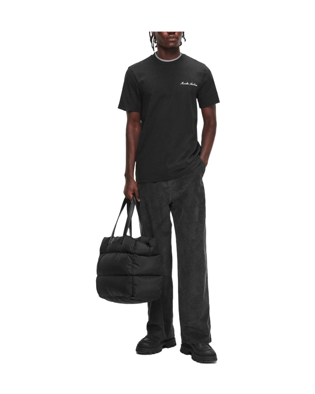 Moncler Black Cotton T-Shirt for men